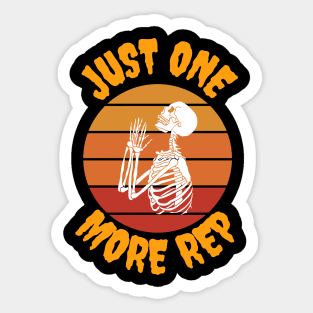 Just one more rep skeleton Sticker